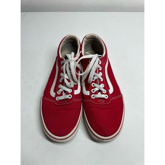 Vans Old Skool Sneakers Red Men's 9.5 Canvas Lace Up Low 500714 - Picture 2 of 10
